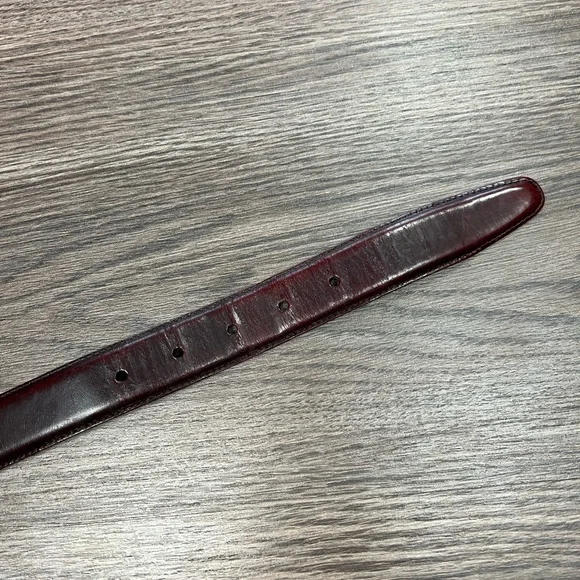 Coach Burgundy Cordovan Cowhide Leather Belt 42